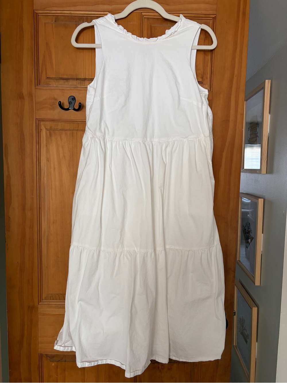 J. Crew Classic White Tiered Dress